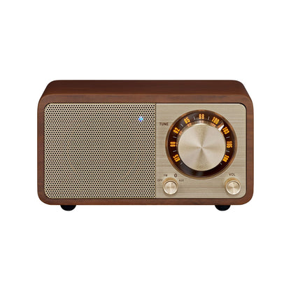 Sangean WR-7 kompaktes UKW Radio mit Bluetooth, 36h Akkulaufzeit, Retro-Design