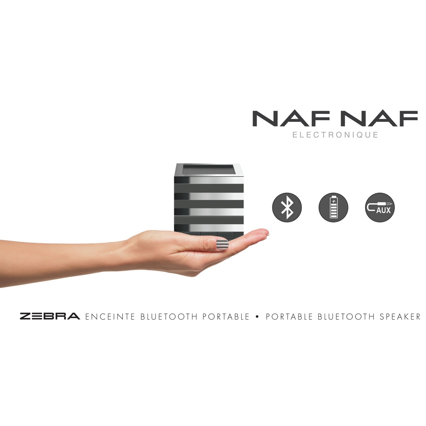 NAFNAF Zebra, tragbarer 3.0 Bluetooth Lautsprecher, 3W, bis zu 10 Meter