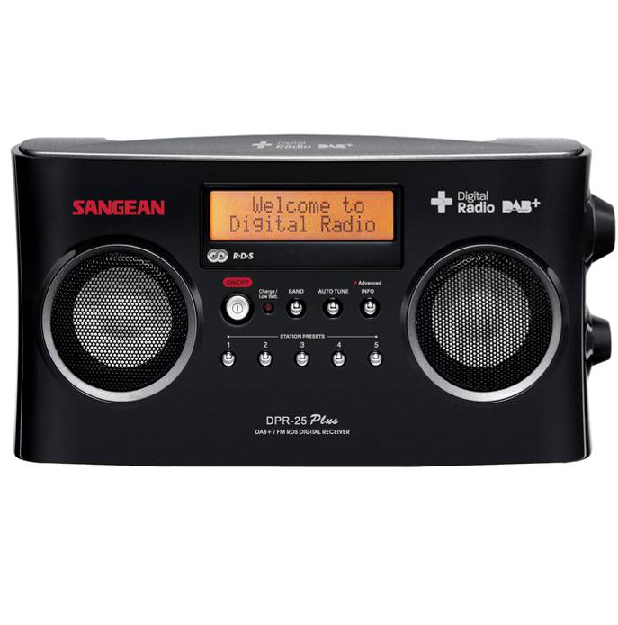 Sangean DPR-25+ DAB+ and FM Stereo Radio with RDS, 2 Colours