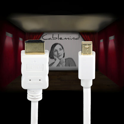 Cablemind Mini DisplayPort/HDMI 1080p Adapterkabel in Weiß, verschiedene Längen