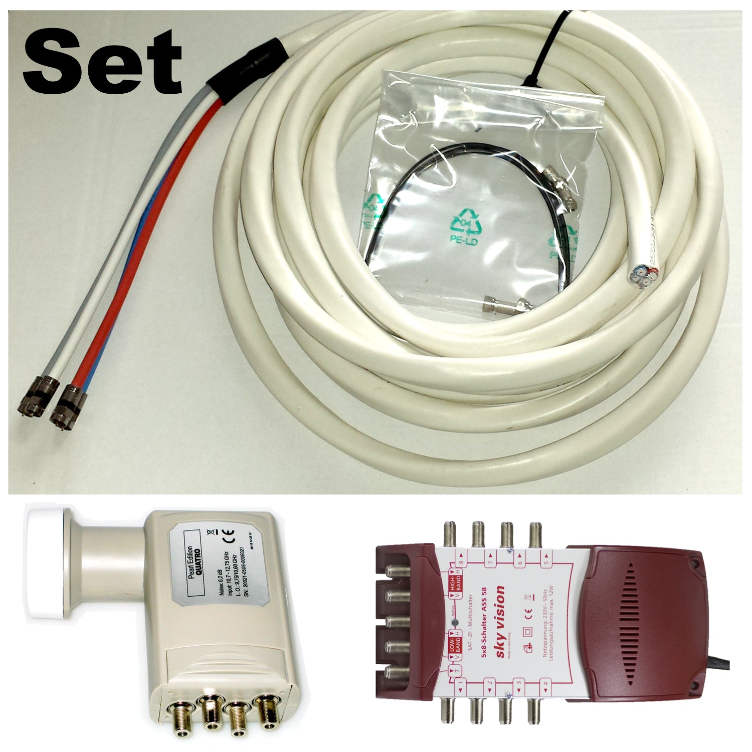 Wittenberg Sat Set Quattro 3 in 1 mit Multischalter und LNB