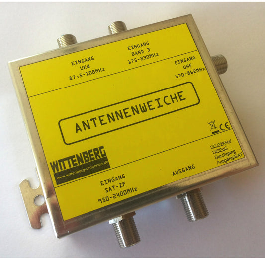 Wittenberg Antennenweiche 4 in 1 für UKW, DAB, UHF und Sat-ZF