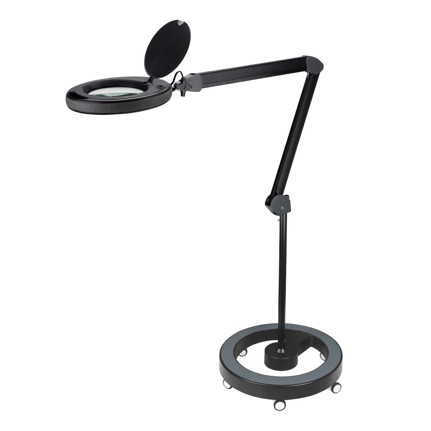 Lumeno LED Magnifying Lamp Series 851X with 152 mm Real-Glass Lens, Dimmable, Grey or Black