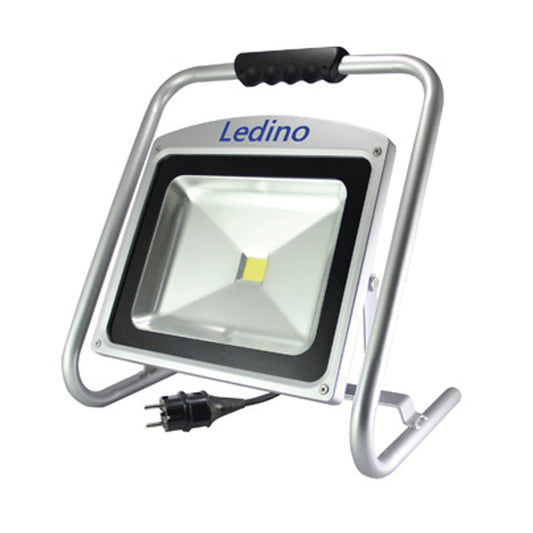 Ledino 50 W LED-Baustrahler mit Hochleistungs LEDs, Silber, Kaltweiß 6000 K