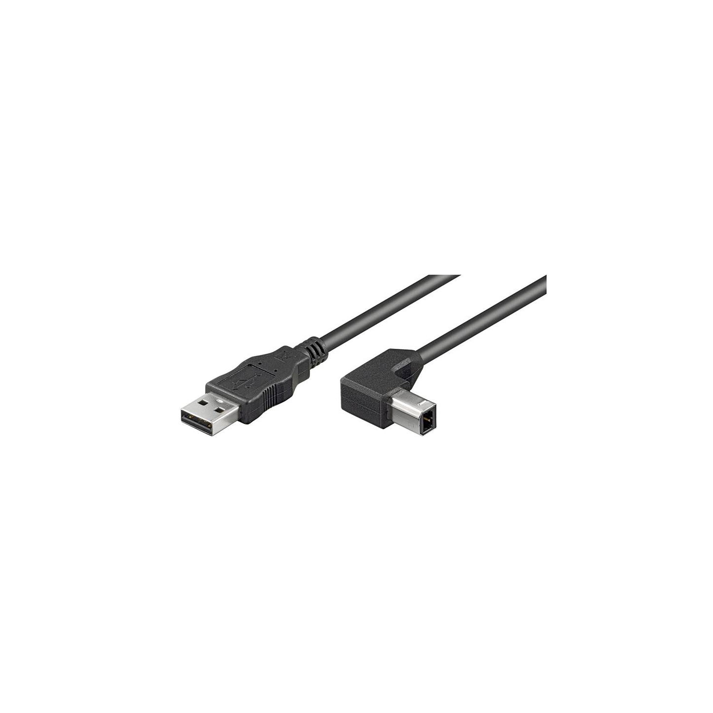 USB 2.0 A Stecker - B Winkelstecker schwarz, HIspeed, versch. Längen