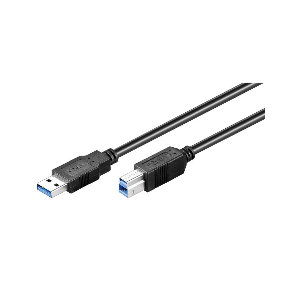 USB 3.0 SuperSpeed Kabel, A Stecker auf B Stecker, 1m, schwarz