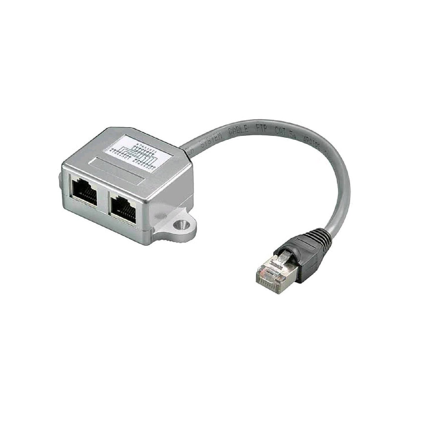 Goobay CAT T-Adapter 2 x ISDN, 1x RJ45 Stecker 2x RJ45 Buchse