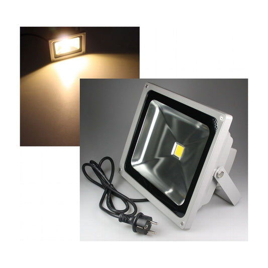 Chilitec LED-Außenstrahler / Fluter CTF-50W, 50 Watt, warmweiß, mit Ständer, IP