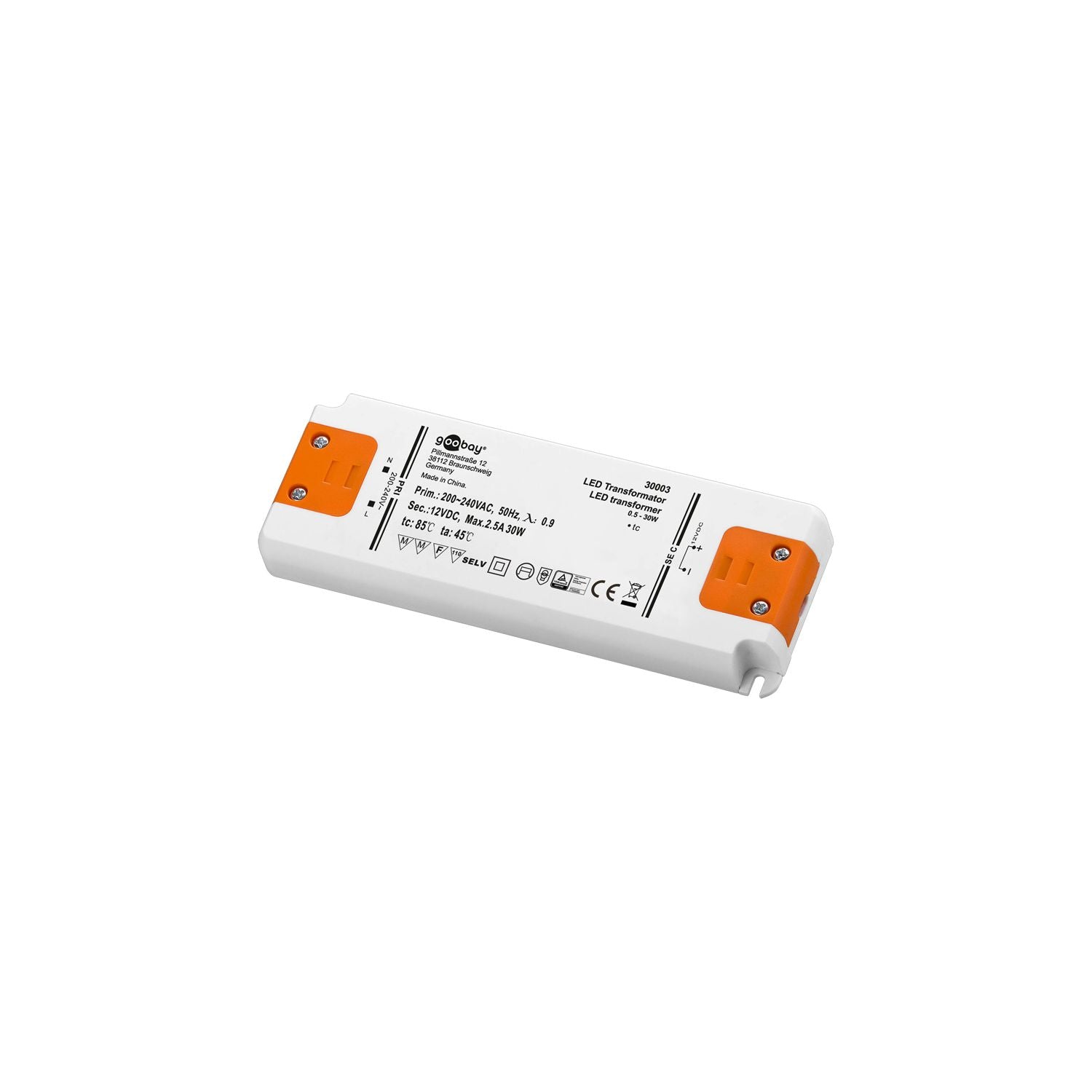 goobay LED-Transformator 12V DC 0,5-30 Watt SELV Class II