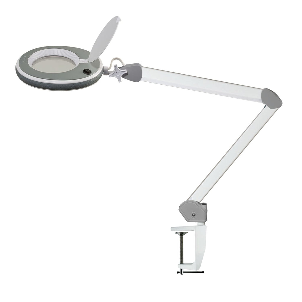 Lumeno LED Magnifying Lamp Series 8213/8215 with 127 mm Lens and Adjustable Brightness, Grey