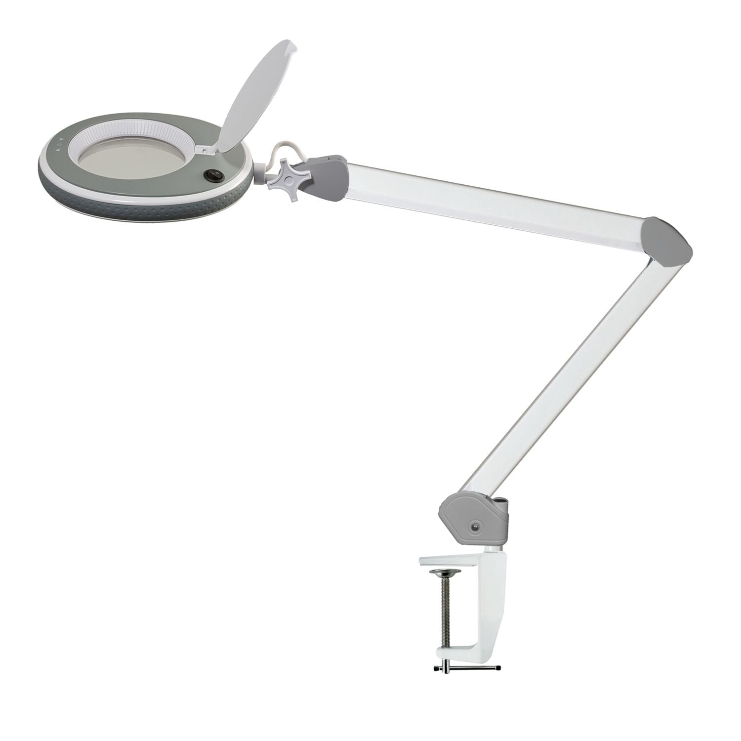 Lumeno LED Magnifying Lamp Series 8213/8215 with 127 mm Lens and Adjustable Brightness, Grey