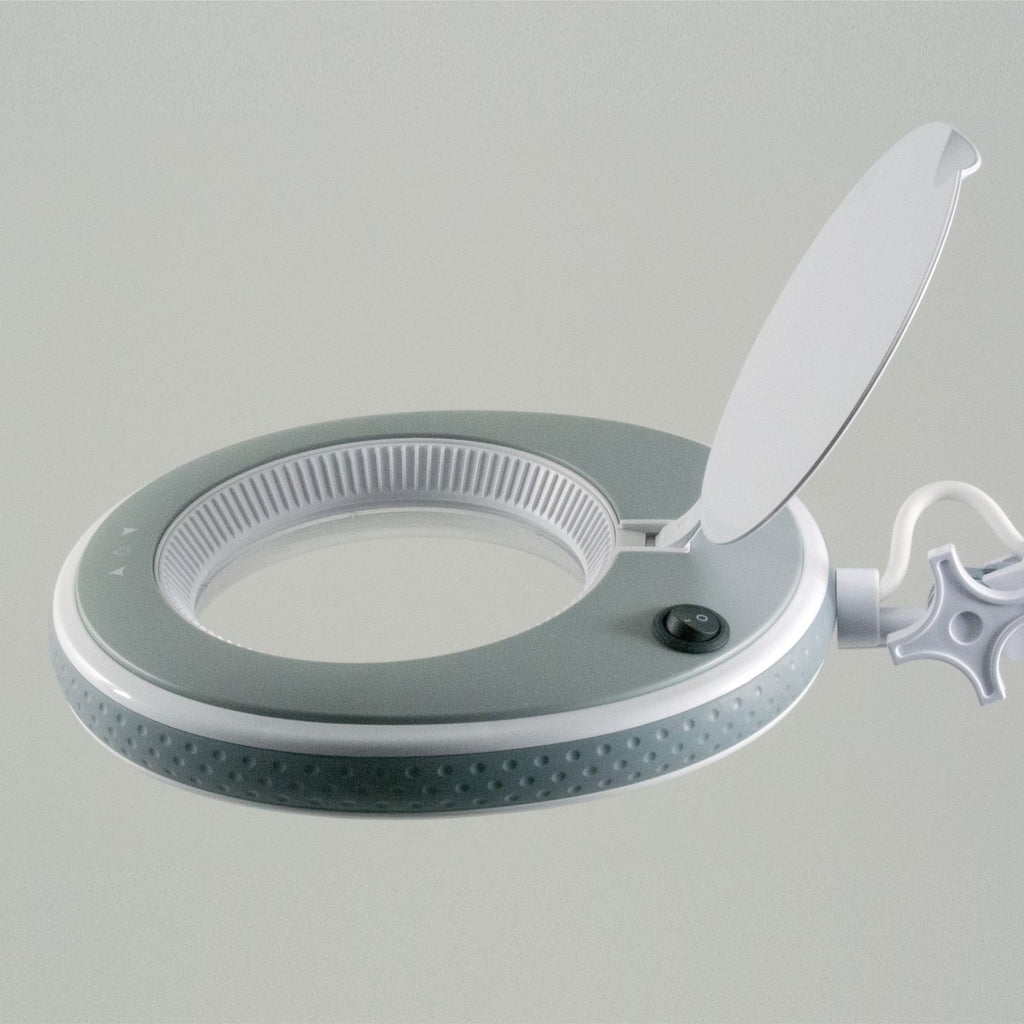 Lumeno LED Magnifying Lamp Series 8213/8215 with 127 mm Lens and Adjustable Brightness, Grey
