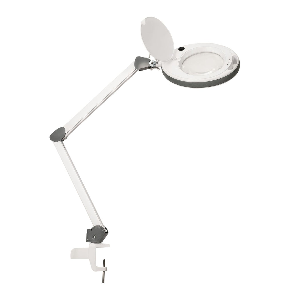 Lumeno LED Magnifying Lamp Series 851X with 152 mm Real-Glass Lens, Dimmable, Grey or Black