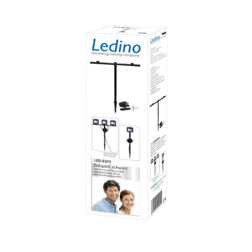 Ledino Erdspieß Set für mehrere LED-Strahler in Schwarz, verstellbare Höhe
