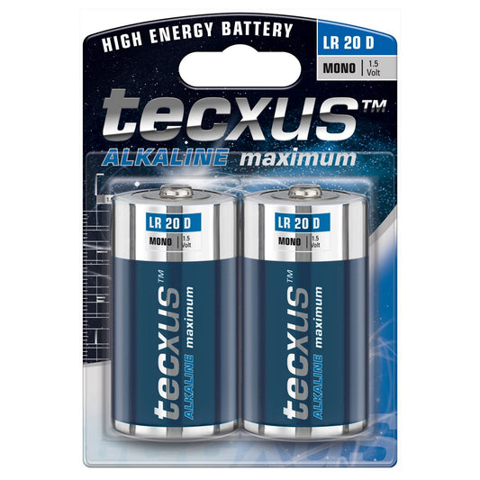 Tecxus Alkali Batterie Typ D, Mono,  LR20 Tecxus 2er Blister