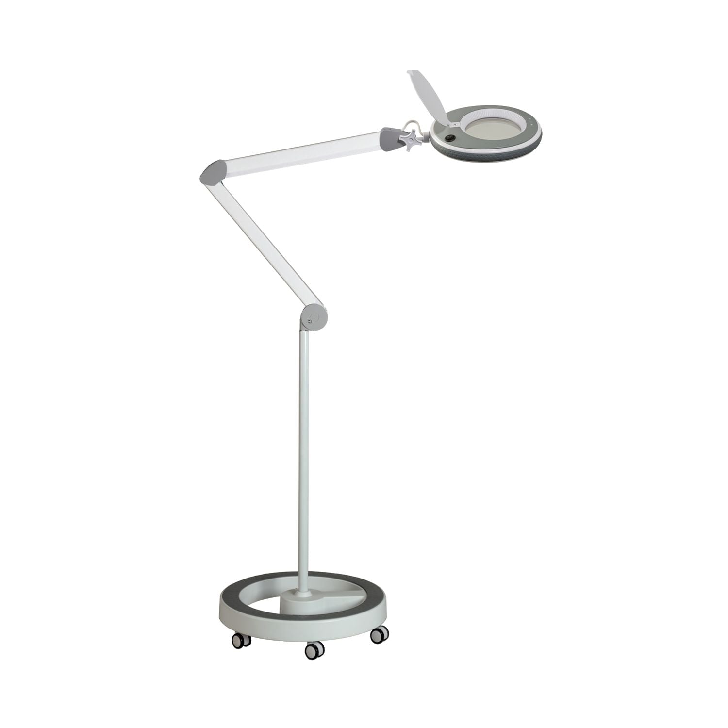 Lumeno LED Magnifying Lamp Series 8213/8215 with 127 mm Lens and Adjustable Brightness, Grey