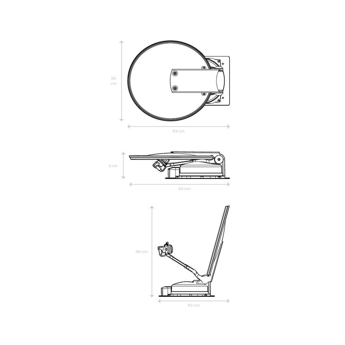 Caratec CASAT500S Sat-Antenne Smart-D mit 50 cm Spiegel für Kastenwagen