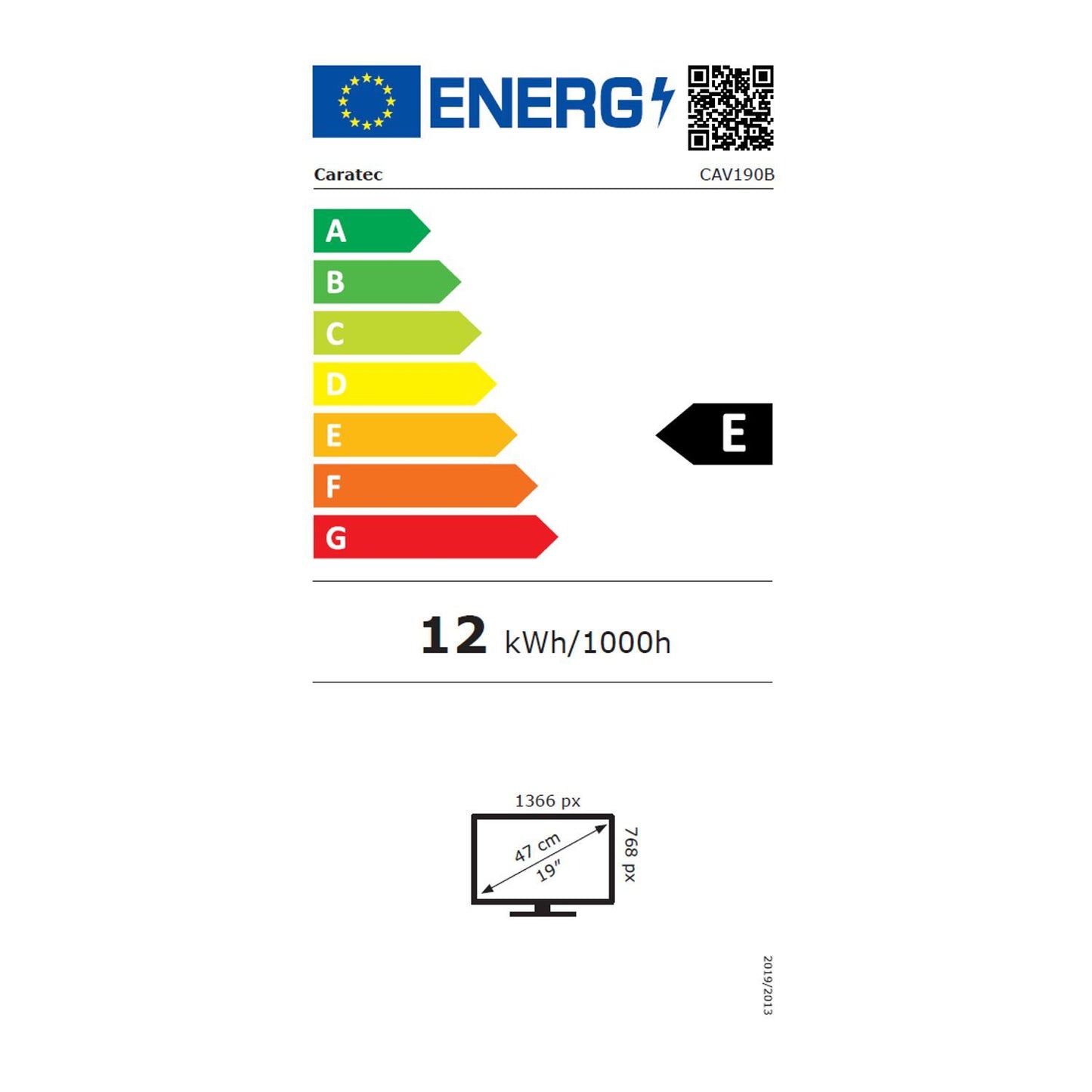 Caratec Vision CAV190B.2 19 Zoll Weitwinkel LED TV 47 cm mit DVB-T2 und DVB-S2