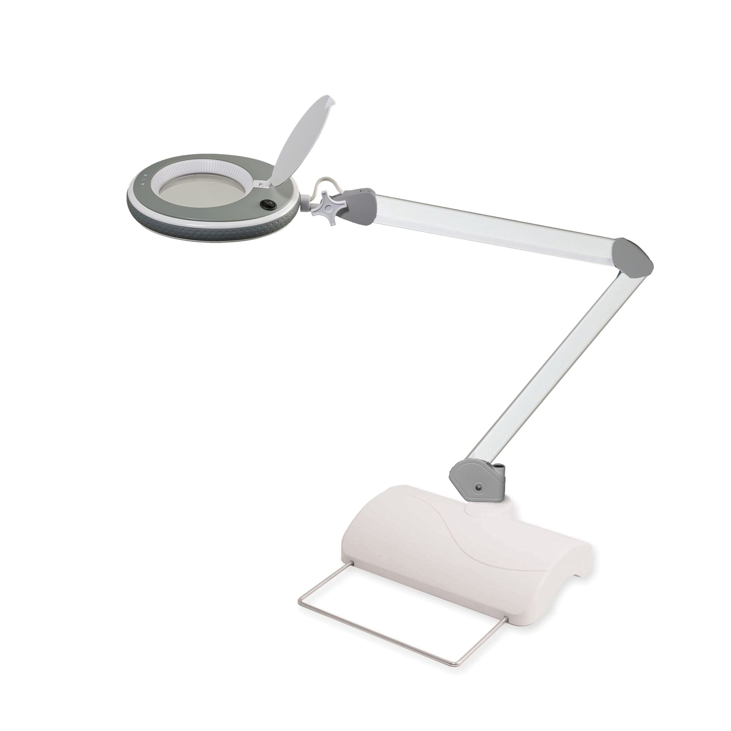 Lumeno LED Magnifying Lamp Series 8213/8215 with 127 mm Lens and Adjustable Brightness, Grey
