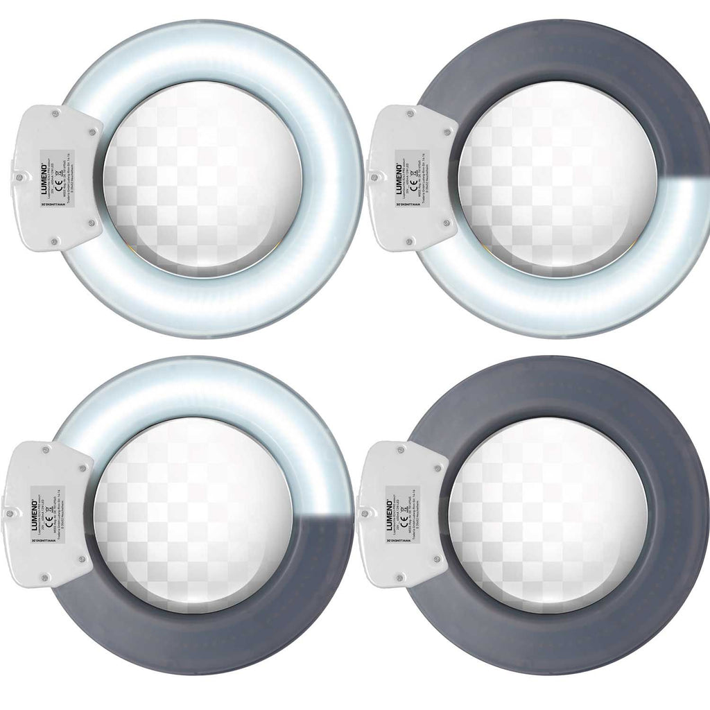 Lumeno 824XPRO LED Magnifying Lamp Dimmable with 177 mm Lens, Segment Switching and Metal Housing