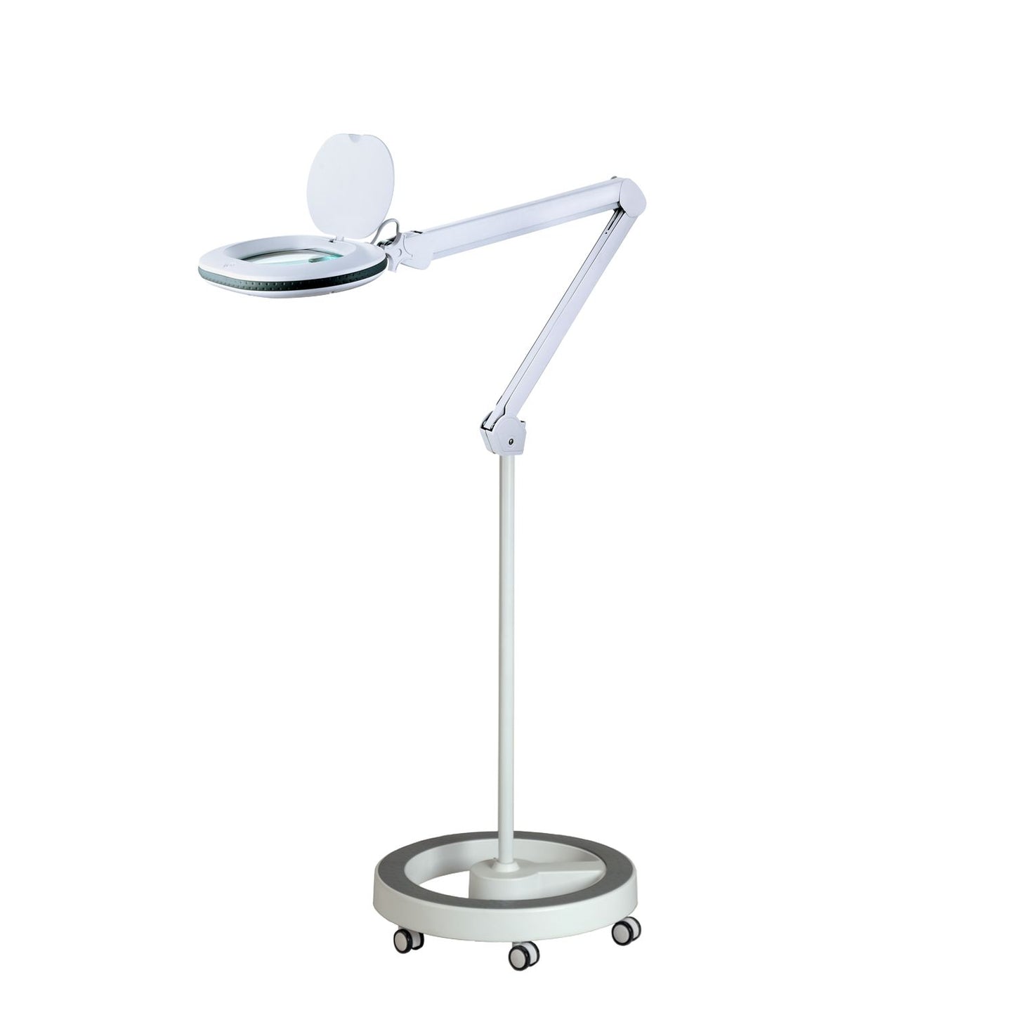 Lumeno 861XGR Lupenleuchte/Arbeitsplatzlampe 60 LEDs ovale Linse Gummiring grau