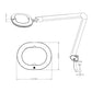 Lumeno 861XGR Lupenleuchte/Arbeitsplatzlampe 60 LEDs ovale Linse Gummiring grau
