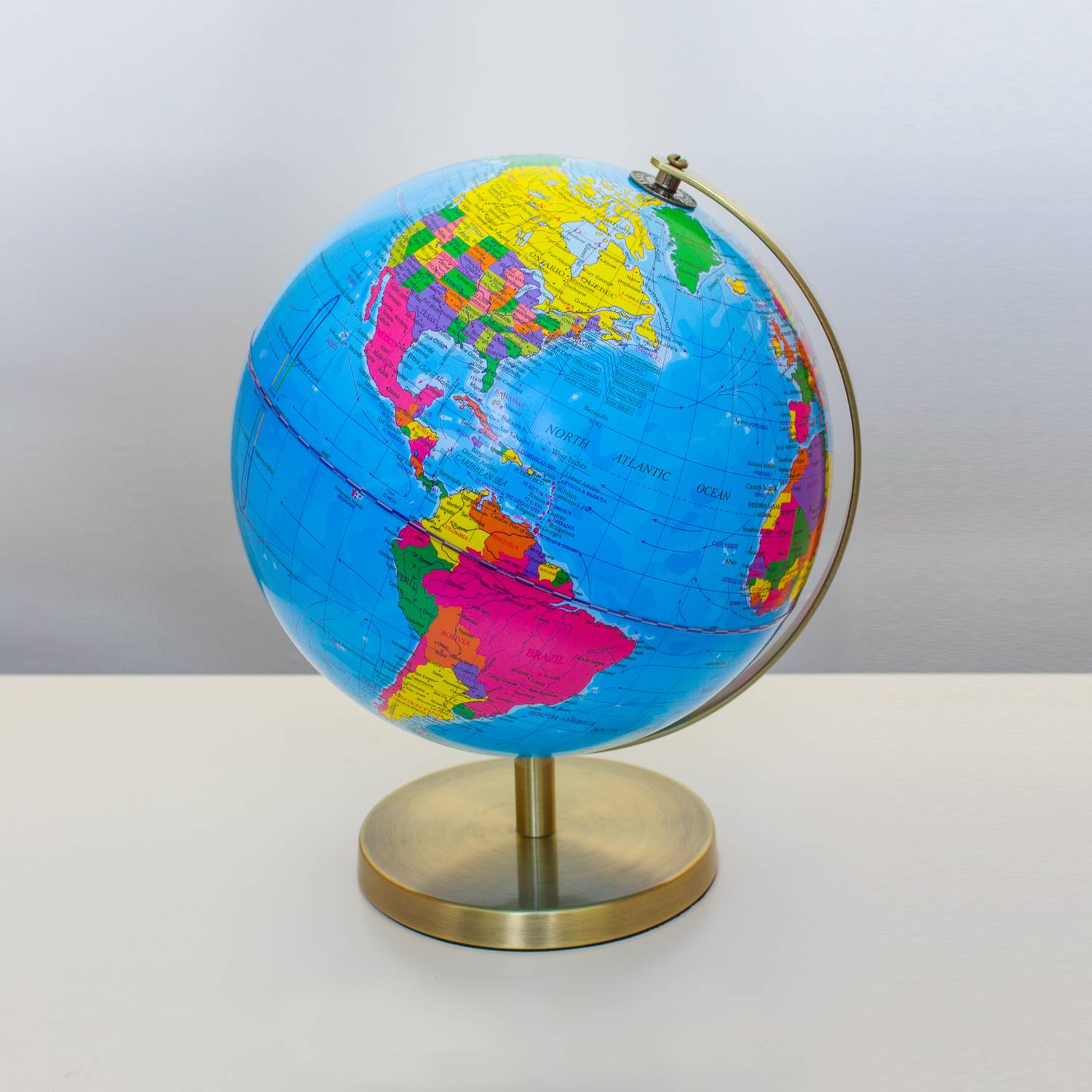 Magellan Albion Illuminated Globe Metal Base and Meridian in Various Colours