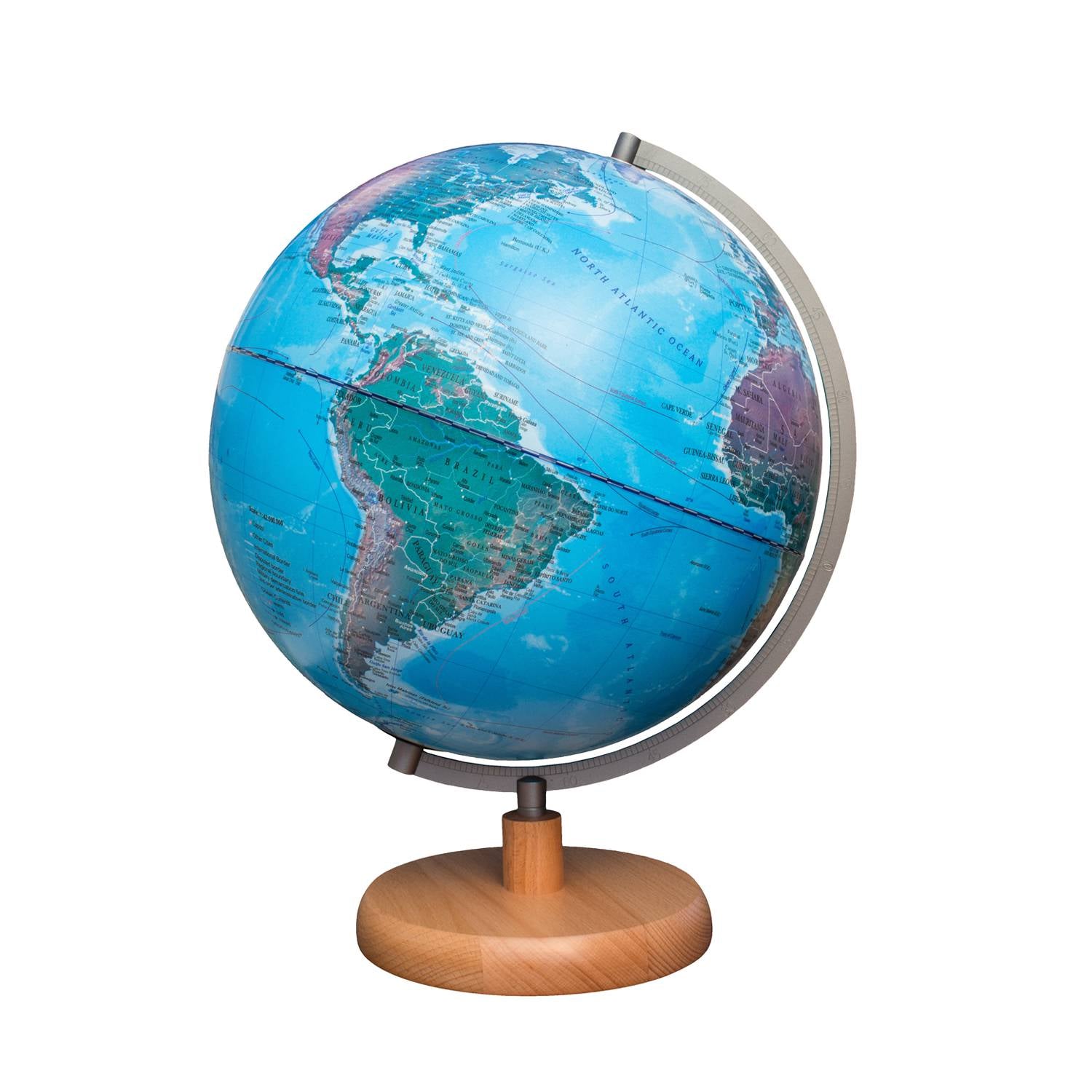 Magellan Mora Topographic Illuminated Globe with Wooden Base